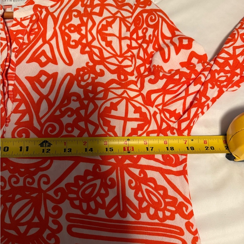 Anthropologie Orange Ruffled Tiered Sundress size M - Picture 9 of 12